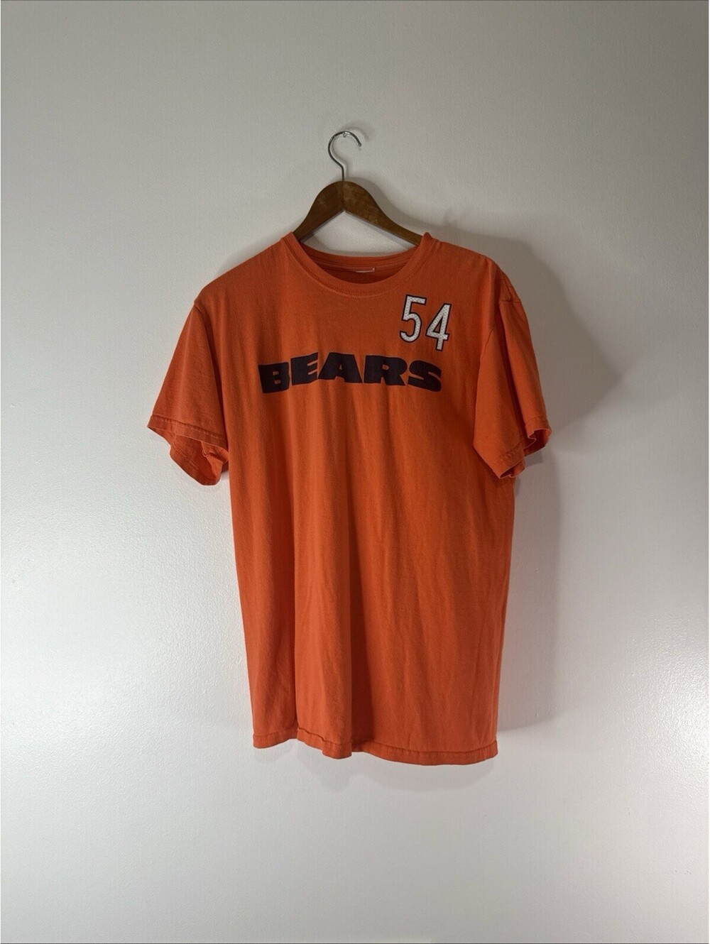 Reebok Chicago Bears Shirt Mens Medium Orange Brian Urlacher Short Sleeve NFL